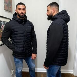 The North Face Black Hooded Quilted Jacket for Men